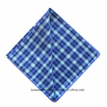 Promotion Customized Checked Blue Printed Yarn Dyed Men′s Big Handkerchief